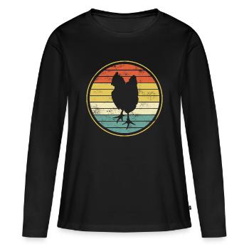 Chicken chickens - Women's Premium Organic Long Sleeve Shirt - black - Front - Julia (174cm)
