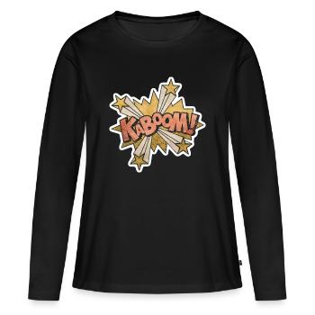 Action Pop Art Kabbom Comique - T-shirt manches longues Premium bio Femme - noir - Devant - Julia (174cm)