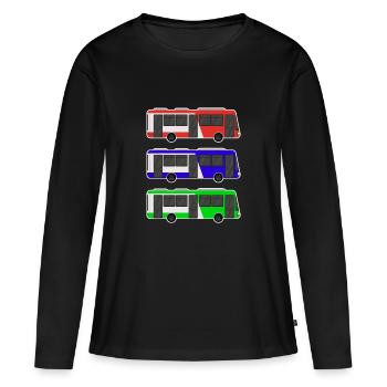 Bus - T-shirt manches longues Premium bio Femme - noir - Devant - Julia (174cm)