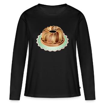 Le klaxon de la rétro pour les amateurs de pâtisserie - T-shirt manches longues Premium bio Femme - noir - Devant - Julia (174cm)