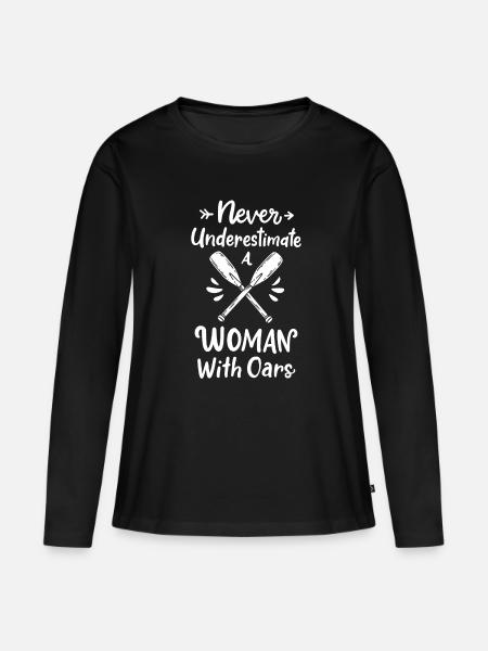 Rudern Ruder Ruderer - Frauen Premium Bio Langarmshirt - Schwarz