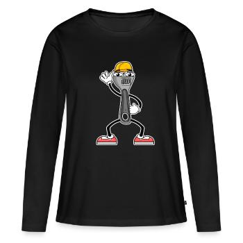 Outil De Cartoon Clé à molette - T-shirt manches longues Premium bio Femme - noir - Devant - Julia (174cm)