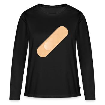 Un dispositif simple de fixation comme élément de conception - T-shirt manches longues Premium bio Femme - noir - Devant - Julia (174cm)