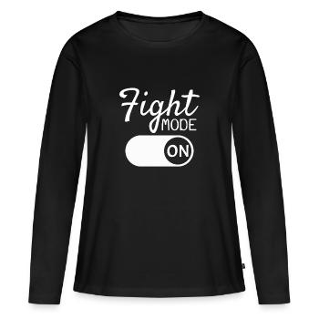 Combattants - T-shirt manches longues Premium bio Femme - noir - Devant - Julia (174cm)