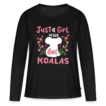 Koala Koala-Liebhaber - Frauen Premium Bio Langarmshirt - Schwarz - Vorne - Julia (174cm)