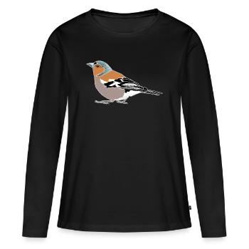 Illustration du pinson – Oiseaux indigènes - T-shirt manches longues Premium bio Femme - noir - Devant - Julia (174cm)