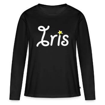 Iris - T-shirt manches longues Premium bio Femme - noir - Devant - Julia (174cm)