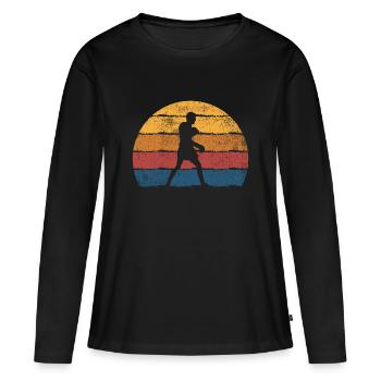Boxen Boxer - Frauen Premium Bio Langarmshirt - Schwarz - Vorne - Julia (174cm)