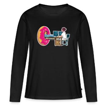 Femme Manip Radio Scanner Irm Donut Radiologie - T-shirt manches longues Premium bio Femme - noir - Devant - Julia (174cm)