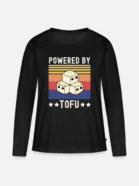 Tofu Vegan Veganer - Frauen Premium Bio Langarmshirt - Schwarz