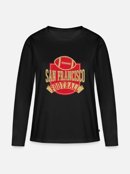 San Francisco Football Vintage Emblem - Frauen Premium Bio Langarmshirt - Schwarz