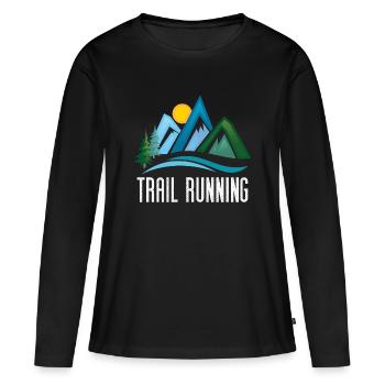 Trail Running - Women's Premium Organic Long Sleeve Shirt - black - Front - Julia (174cm)