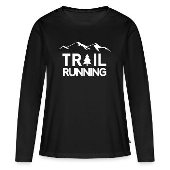 Trail Running - Women's Premium Organic Long Sleeve Shirt - black - Front - Julia (174cm)