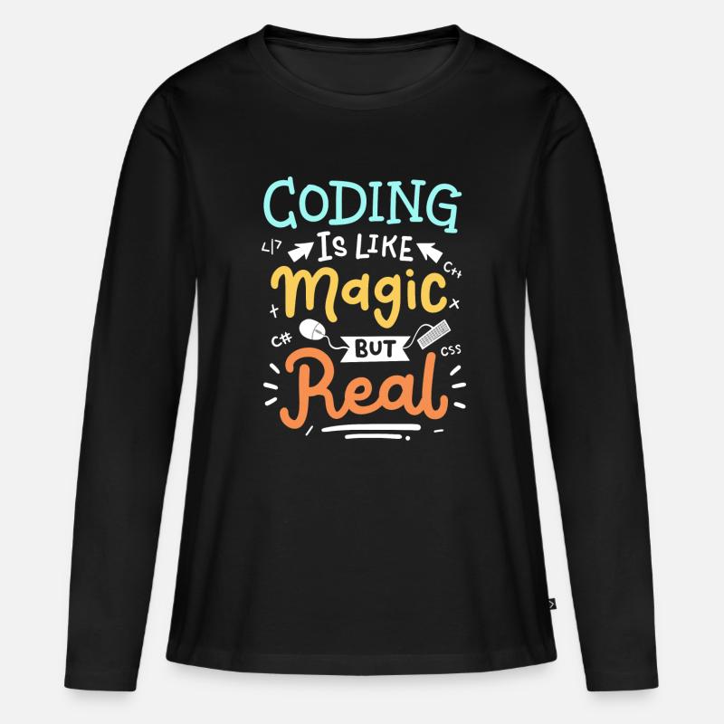 Codierung Programmierung - Frauen Premium Bio Langarmshirt - Schwarz