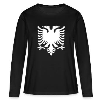 Albanie - T-shirt manches longues Premium bio Femme - noir - Devant - Julia (174cm)