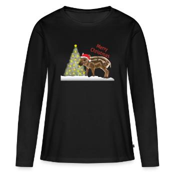 Joyeux Noël, Freddy Frischling - T-shirt manches longues Premium bio Femme - noir - Devant - Julia (174cm)