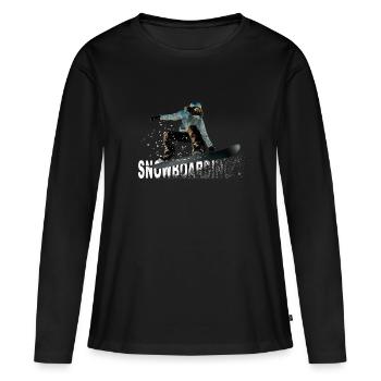 snowboarding - T-shirt manches longues Premium bio Femme - noir - Devant - Julia (174cm)