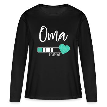 Oma Loading Herz Enkel Junge Werdende Großmutter - Frauen Premium Bio Langarmshirt - Schwarz - Vorne - Julia (174cm)