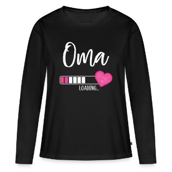 Oma Loading Herz Enkelin Mädchen Werdende Oma - Frauen Premium Bio Langarmshirt - Schwarz - Vorne - Julia (174cm)