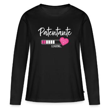 Patentante Loading Herz Patin Patenkind Mädchen - Frauen Premium Bio Langarmshirt - Schwarz - Vorne - Julia (174cm)