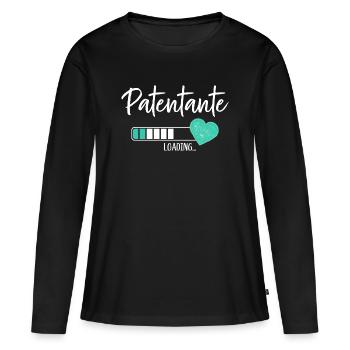 Patentante Loading Herz Patin Patenkind Junge - Frauen Premium Bio Langarmshirt - Schwarz - Vorne - Julia (174cm)
