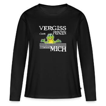 Frosch König textile Geschenkidee - Frauen Premium Bio Langarmshirt - Schwarz - Vorne - Julia (174cm)