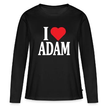 T-shirt J’aime Adam J’aime Adam t-shirt - T-shirt manches longues Premium bio Femme - noir - Devant - Julia (174cm)