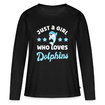 Dauphin Dauphin - T-shirt manches longues Premium bio Femme - noir - Devant - Julia (174cm)