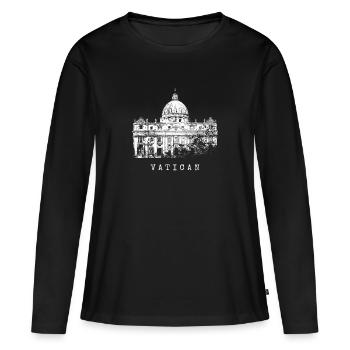 Vatican Basilique Saint-Pierre Vintage Cité du Vatican Vatican Rome - T-shirt manches longues Premium bio Femme - noir - Devant - Julia (174cm)