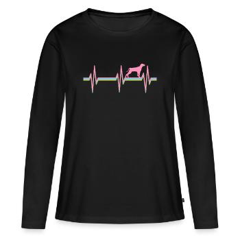 Weimaraner Weimaraner Besitzer - Frauen Premium Bio Langarmshirt - Schwarz - Vorne - Julia (174cm)