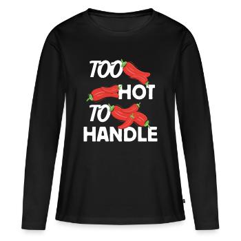 Trop chaud pour gérer une idée de conception ardente - T-shirt manches longues Premium bio Femme - noir - Devant - Julia (174cm)