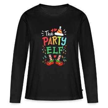 Party-Elf Elf Weihnachten - Frauen Premium Bio Langarmshirt - Schwarz - Vorne - Julia (174cm)