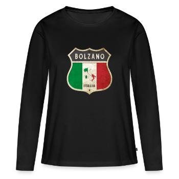 Bolzano Italie Armoiries Drapeaux Design - T-shirt manches longues Premium bio Femme - noir - Devant - Julia (174cm)