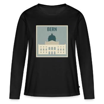 Bern - T-shirt manches longues Premium bio Femme - noir - Devant - Julia (174cm)