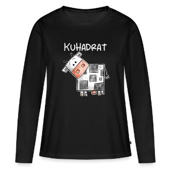 Kuhdrat Kuh I Kuh Wortspiel Quadrat Viereck - Frauen Premium Bio Langarmshirt - Schwarz - Vorne - Julia (174cm)