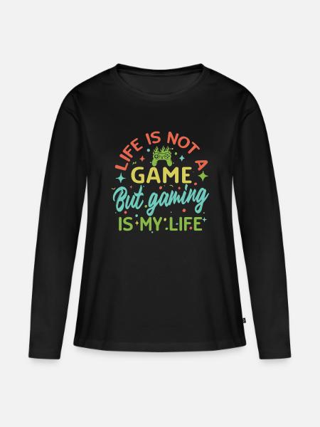 Gaming is my life – Not a game of life - Women's Premium Organic Long Sleeve Shirt - black