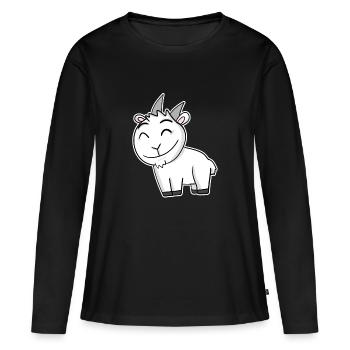 Bouc de chèvre - T-shirt manches longues Premium bio Femme - noir - Devant - Julia (174cm)