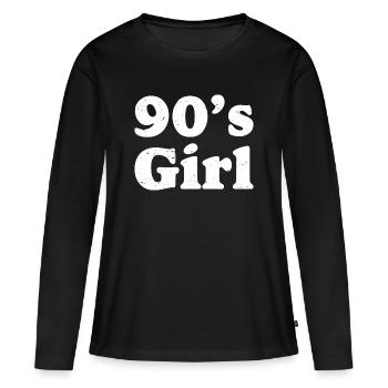 90s Girl Retro Neon - Women's Premium Organic Long Sleeve Shirt - black - Front - Julia (174cm)
