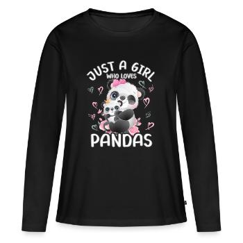 Panda Baby Foul Just A Girl Who Loves Pandas - Women's Premium Organic Long Sleeve Shirt - black - Front - Julia (174cm)