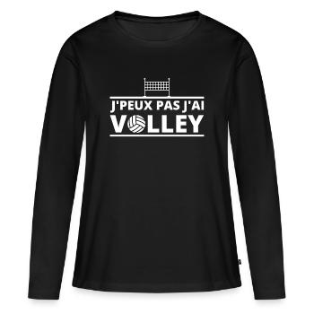 Volley, volley sport, fan de volley - T-shirt manches longues Premium bio Femme - noir - Devant - Julia (174cm)