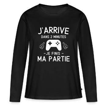 jeux vidéo, console de jeux, fan de jeux vidéo - T-shirt manches longues Premium bio Femme - noir - Devant - Julia (174cm)