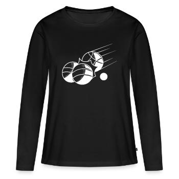 Boules de boule pour Bouler Boules Boulekugel - T-shirt manches longues Premium bio Femme - noir - Devant - Julia (174cm)