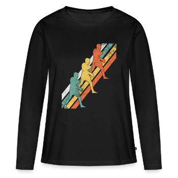 Boxen Boxer - Frauen Premium Bio Langarmshirt - Schwarz - Vorne - Julia (174cm)