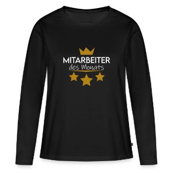 Mitarbeiter des Monats - Frauen Premium Bio Langarmshirt - Schwarz - Vorne - Julia (174cm)