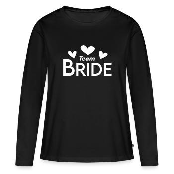 Team Bride - Women's Premium Organic Long Sleeve Shirt - black - Front - Julia (174cm)