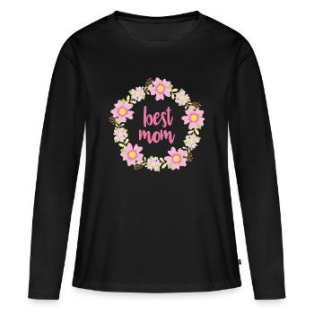 Meilleure maman - T-shirt manches longues Premium bio Femme - noir - Devant - Julia (174cm)