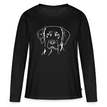 Labrador - T-shirt manches longues Premium bio Femme - noir - Devant - Julia (174cm)