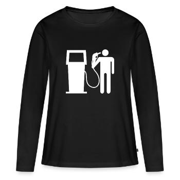 Suicide avec une pompe à essence cadeau humour fun - T-shirt manches longues Premium bio Femme - noir - Devant - Julia (174cm)