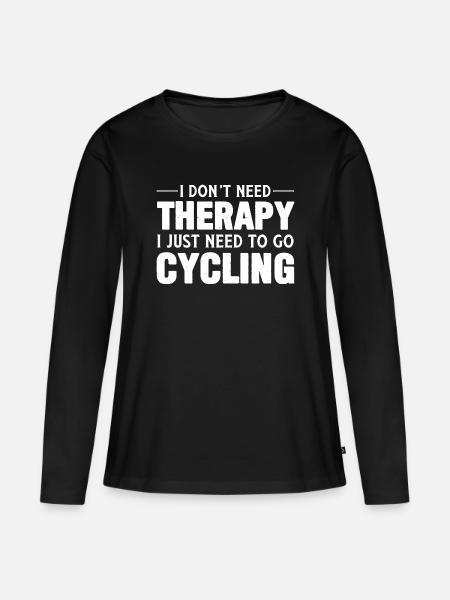Cycling Lifestyle Statement T-Shirt - Frauen Premium Bio Langarmshirt - Schwarz