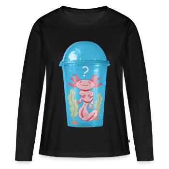 Poisson Ocelot dans un gobelet en plastique - T-shirt manches longues Premium bio Femme - noir - Devant - Julia (174cm)